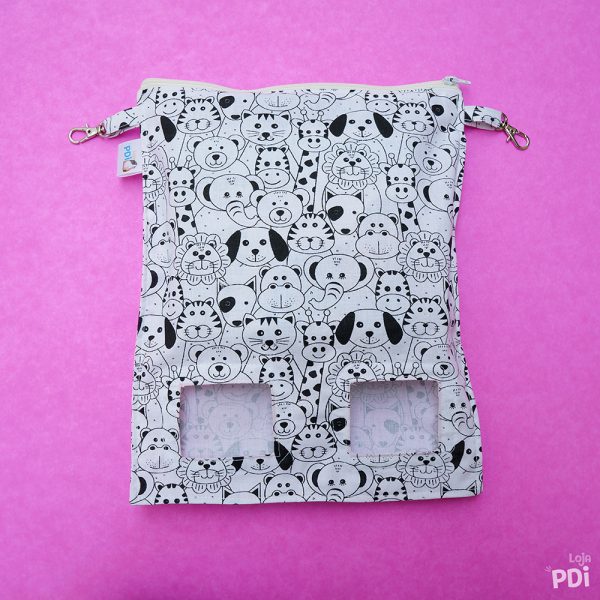 Porta Feno Animais Branco e Preto para Roedores